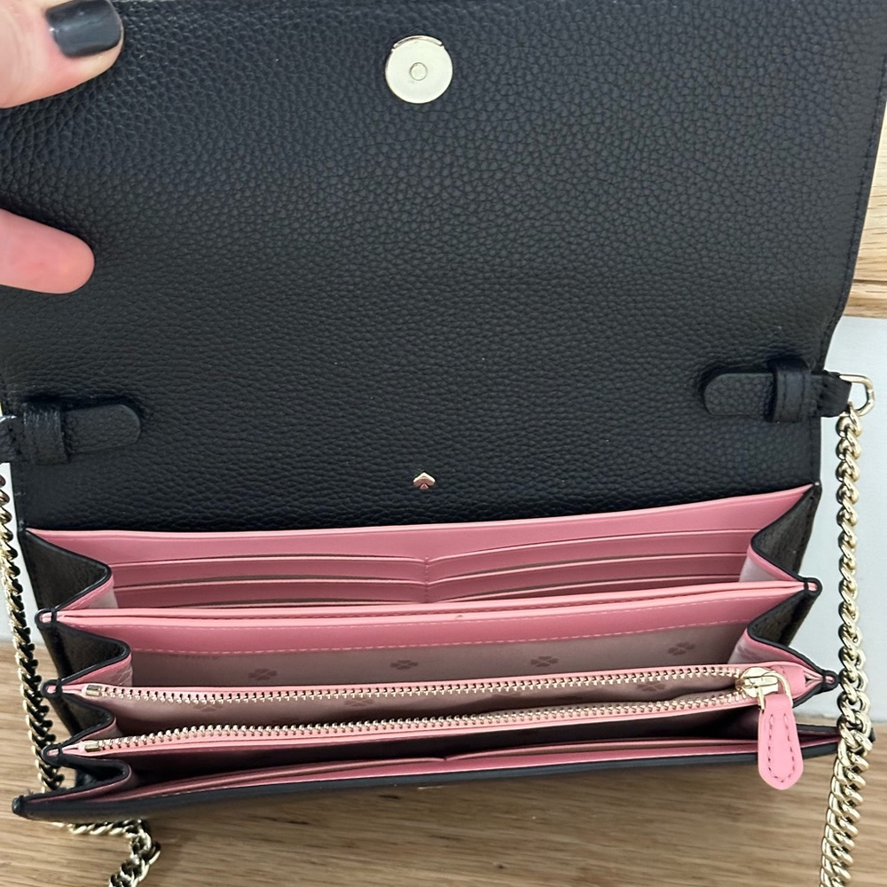 Kate Spade New York Roulette Leather Wallet on a Chain - Picture 3 of 5